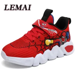 Sneakers LEMAI Summer Boys Casual Sneakers Children Flats Cartoon Shoes Breathable Mesh High Quality Kids School Shoe For 510 Years