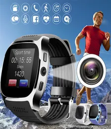 T8 Bluetooth Smart Watch com câmera Phone Mate SIM Pedômetro Vida à prova d'água para Android iOS Smartwatch Android SmartWatch2890212