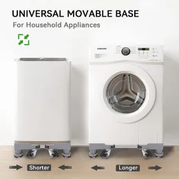 Tvättmaskin kylskåp stativ justerbar bas rörliga universella hjul för tvättmaskin tvätt torktumlare kylskåp