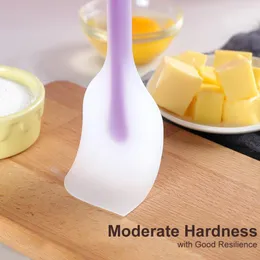 Cake Cream Silicone Scraper Integrated High Temperatur Cream Scraper genomskinlig huvud Spatula Kök Tillbehör Bakningsverktyg