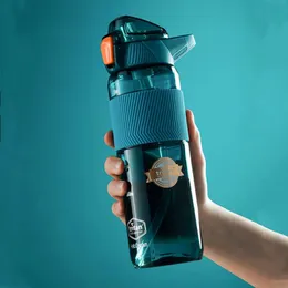 Bottiglia d'acqua materiale tritan da 750 ml con paglia ecofrondale palestra durevole fitness sport da esterno shaker bere 240409