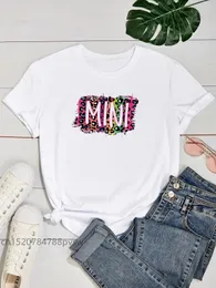 Leopard impressão mama mini família combinando roupas de camiseta feminina besties mãe filha me tops menina mamãe bebê roupas tee