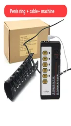 Einstellbare Größe positive negative Elektroden Elektroschockpuls Leder Penis Ringkabel Wirt Machine Kit Penis Erektion HELPER8022344