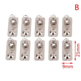 10pcs/ 21x9mm - + batterie in metallo di sostituzione Platta a molla Slot unidirezionale in argento per custodia per batteria AAA