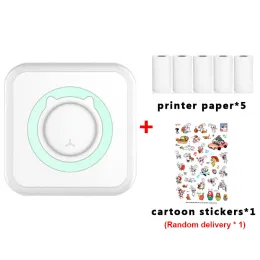 Skrivare Mini Thermal Label Printer Smart Pocket Portable Photo Printer For Phone Wireless Adhesive Miniprint w/ Printing Paper