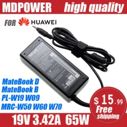 Adapter 19V 3.42a 65W für Huawei MateBook D MateBook B MRCW50 MRCW60 MRCW70 PLW19 PLW09 Laptop AC -Adapter -Ladegerät Stromversorgung