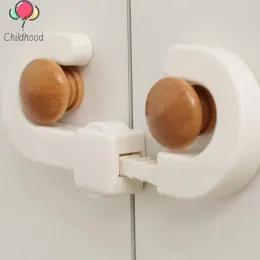 Kitchen Cabinet Cupboard Slide Lock Child Baby Door Handles Safety Sliding Lock Safe Furniture Protect Locks