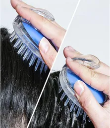 Круглое массажер с силиконовой головкой, чтобы вымыть массаж кожу головы щетки зуд зароночной пластиковой головки Meridian Comb8201689