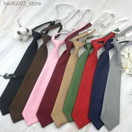 Neck Ties JK solid colored tie candy colored lazy person no need to wear shirt ins short school bachelors uniform student bowQ