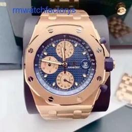 AP Diving Wrist Watch Royal Oak Offshore Series 26238or Rose Gold Blue Dial Herr Fashion Leisure Business Sport Machinery Chronograph Watch