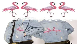 Punk Style Red Flamingo Aplique Applique Bordado Patch para Roupas Clothes Sewon Ironon Sewing Sticker Roupos Decoração de 3059165