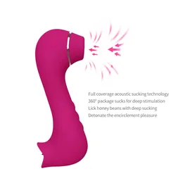 Dual Pleasure Worm Air-Pulse Klitoralstimulator Zunge Licking Vibrator Klitorale Licking, Klitoris-Saugen wasserdicht wiederaufladbar Sexspielzeug für Frauen Paare (Pink)