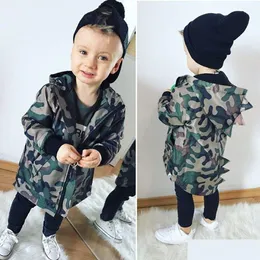 ジャケットPudcoco Inosaur Hooded Kids Bayd Boys Camouflage Zipper Zipper Phoodie Tops Jacket Coat Drop Delivery Mathinity Clothing Outw Dhuoc