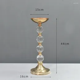 Dekorativa blommor Crystal Flower Centerpiece Stand Metal Gold Electropated Flowing Table Decoration Holder Road Lead Rack Wed