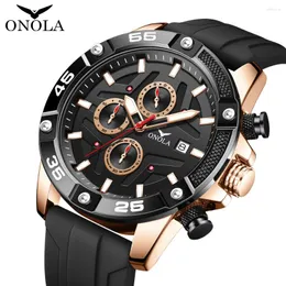 Zegarek na rękę Rose Gold Business Watch Męskie Sport Casual Sport Black Silikon Pasek kwarc