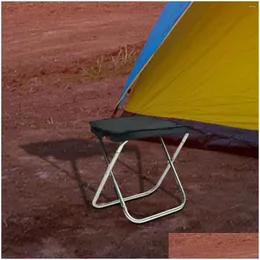 Camp Furniture Outdoor Foldble Stool Tralight Bekvämt för att bära mini -storlek Portabel Collapsible Fishing Seat For BBQ Travel Drop Dh9W2
