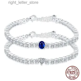 Bangle Luxury 925 Silver Roman Crystal Bracelet Womens Fashion Heart على شكل قلب زركونيا سلسلة سوار ماء الماس مجوهرات الزفاف yq240409