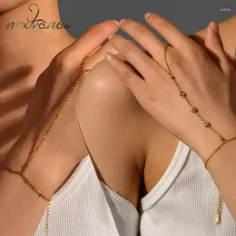 Link Armbänder Nextvance Mode kreatives Armbandfinger Ring mit Handgurt Edelstahl Gold Farbe für Frauen Mädchen Schmuckanschluss anschließen