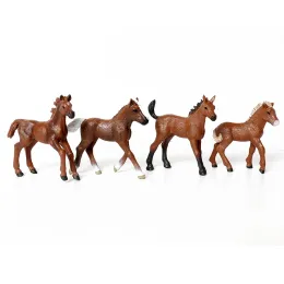 Realistic Detailed Plastic Pony Horse Figurines Foal Animals Toy Figures Cake Toppers Easter Eggs Christmas Birthday Gift