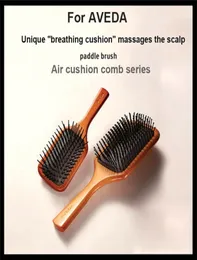 Para aveda massagem pente de gás combate a gás estático almofada de madeira molhado molhado de penteado de escova de escova