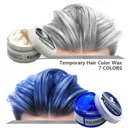Haarfarben Wachsfarbstoff Temporäres Formpaste 8 Farbe Blau Burgund Oma graue grüne Haare Farbstoff Wachs Schlamm Styling Pomade