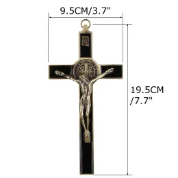 Wall Cross 3D Craft Decor 19.5x9.5cm Crucifix Jesus Kristus Religiös Saint Jesus Kristus på stativ antik dekoration