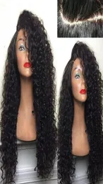 Кружевные парики с передним человеческими волосами для чернокожих женщин Deep Wave Curly HD Froadal Bob Wig Brazilian Afro Long Long 30 -дюймовый водный WIG8319445