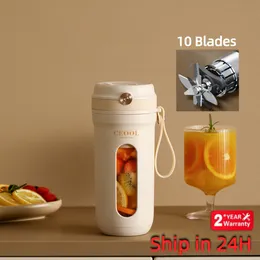 10 Bıçak Elektrik Meydirarı Taşınabilir Blender 350ml Meyve Mikserleri 3000mAh USB şarj edilebilir smoothie meyve suyu fincan squeezer meyve suyu üreticisi