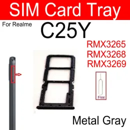 Поднос для SIM -карты для Realme C20 C20A C21 C25 C21Y C25Y C25S Двойной карты лоток с двойной картой запасные части адаптер запасные части