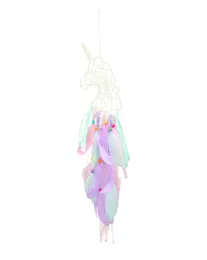 Unicorn Dream Catchers Duvar Asma Dekorasyonu İçin El Yapımı Tüy Dreamcatchers Unicron Parti Dekorasyon El Sanatları4475783