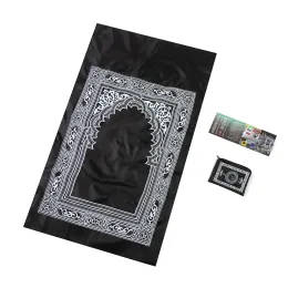 ジッパーポケット付きのポータブルイスラムの祈りのマット、イスラム教徒の祈りの敷物、礼拝のためのカーペット、祈りマット