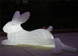llluminated White Inflatable Rabbit With Blower for 2020 Nightclub Ceiling Event Stage or Music Party Decoration3287964