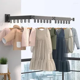 ハンガー折りたため可能な目に見えない衣服ハンガーパンチフリーの格納式の部屋のコーナーバルコニーメタルシンプル