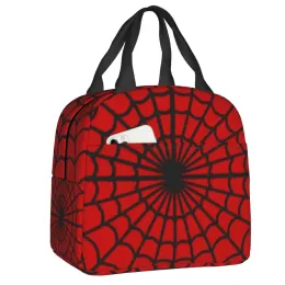 Пользовательский веб -глава паука веб -ланч сумки для мужчин Женщины холодильные теплоизолированные ланч коробки для детей школьной обеденный обед