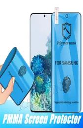 PET PMMA Full Glue Screen Protector för Samsung Galaxy S23 Ultra S22 Plus S21 Fe S20 Obs 20 10 S10 S9 S8 Polymer Nano Soft Cerami3423972