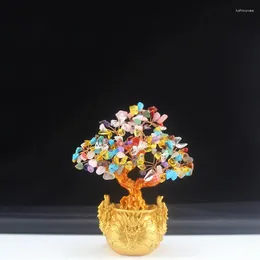 Dekorativa blommor 1pc feng shui pengar Lucky Rich Tree Craft Natural Crystal Office Home Room Decor