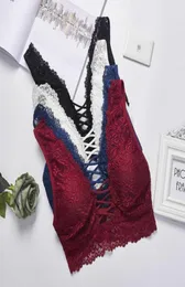 2020 Women Intimates Lace Pushup Bra Padded Vest Bralette Crop Tops Underwear Blue Black White Blue13159668