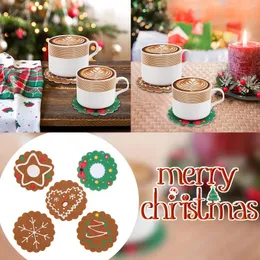 Mugs Felts Christmas Cup Mat For Drinks Coffee Table Snowflake Glass Cups With Lids And Straws Vintage Mug Set Of 4