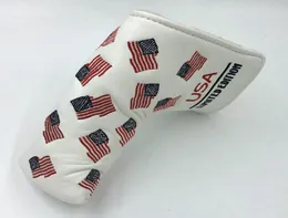 Новое прибытие Pu Leather USA Flag Limited Edition Golf Club Blade Putter Head Covers Headcover Рождественский день рождения подарки 4038414