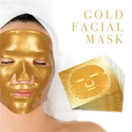 24K Gold Gel Collagen ansiktsmasker, patch för fuktgivande, puffiness, anti -rynka, fast hud