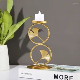 Titulares de velas Creative Nordic Gold Iron Candlestick Simples Geométrico Placa Geométrica Cup Romântica Tabela Decoração Decoração de Casa Decoração