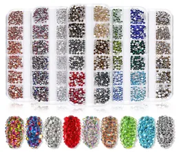 Ногтевые арт -ролики комплект 3D ногти украшения блестящие стеклянные бухга