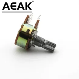 WH148 Dual Stereo Potentiometer Pot B10K 50k Ohm R Linearwelle 15 mm 15 Welle = 15 6Pin Welle WH148 -Verstärker