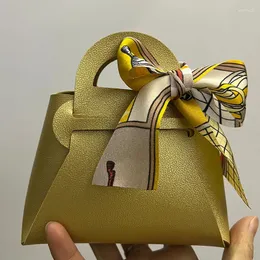 Bolsa de couro de papel de embrulho de presente 3pcs com cachecol para o chá de bebê Ramadan Eid A My Friend Packaging