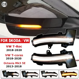 Side Mirror Flasher Indicator For VW T-roc Troc T-cross LED Dynamic Turn Signal Blinker Light For Skoda Octavia 3 Mk3 III A7 5E