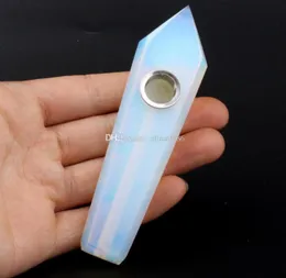 Cristalli Opal Natural Crystal Quartz Tubo di tabacco Pipi a mano portatili Fumo per la casa