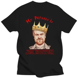 Stranger Tee Things My Patronus는 Jim Hopper T 셔츠 Black Cotton Men S6XL Funny Tshir 240409를위한 일반 Tshirt