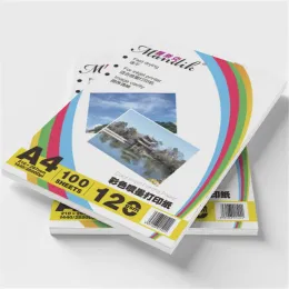 Paper 120g Doublesided Color Jet Paper Matte Ink Jet Printing Paper Color Printer A4 Paper Advertising Leaflet 100 Sheets