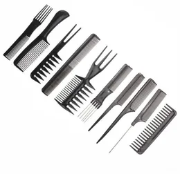 10 pezzi set da peli professionista pettine salone barbiere peli antistatici cuccioli per la spina per capelli cuccioli cuccioli di styling per la cura dei capelli2656024762