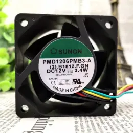 Sunon PMD1206PMB3A 12V 3.4W 0.26Aサーバー冷却ファン6038 60x60x38mmのパッドパッド新しいCPUファン